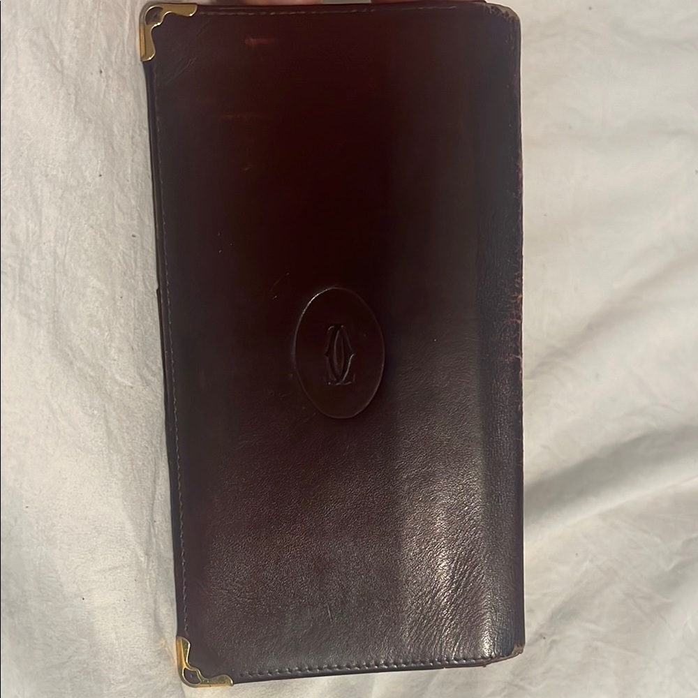 Cartier Elegant Dark Brown Leather Wallet